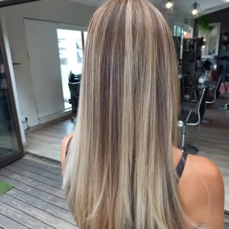 Long blonde highlights